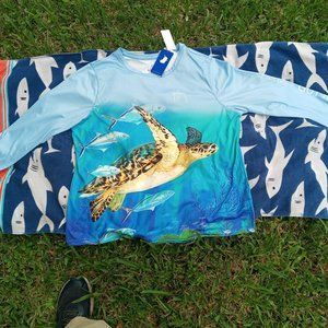 Beautiful Guy Harvey Sea Turtle long sleeve shirt
